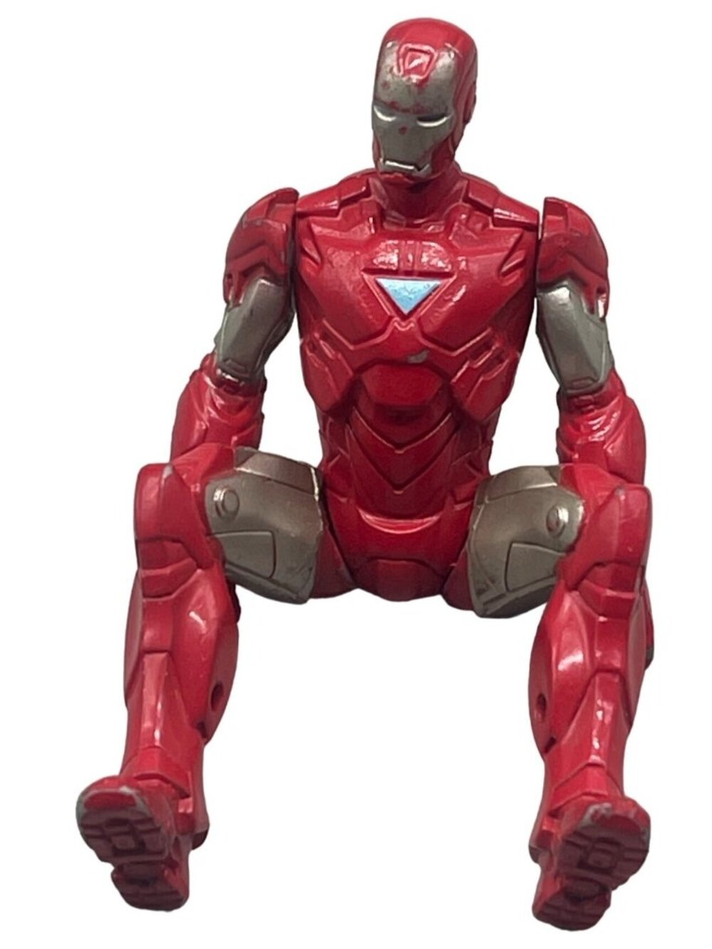 marvel Iron man action figure sitting red 4" plastic READ